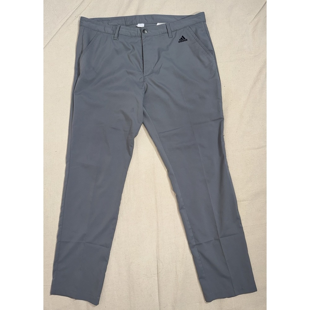 Adidas Golf Pants Men's 38x32 Gray Performance Stretch Flat Front